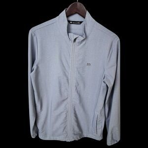 Travis Mathew Full Zip Pinstripe Performance Jacket Men's Small Blue White